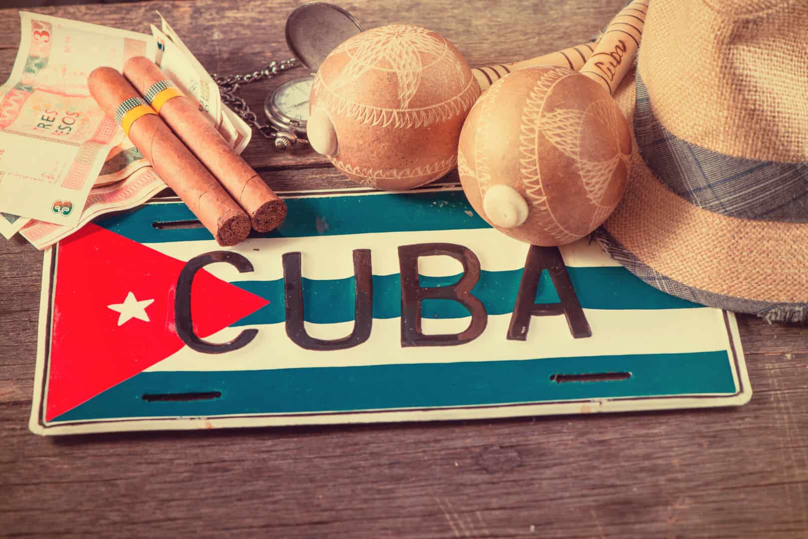 Travel to Cuba concept of holiday related items